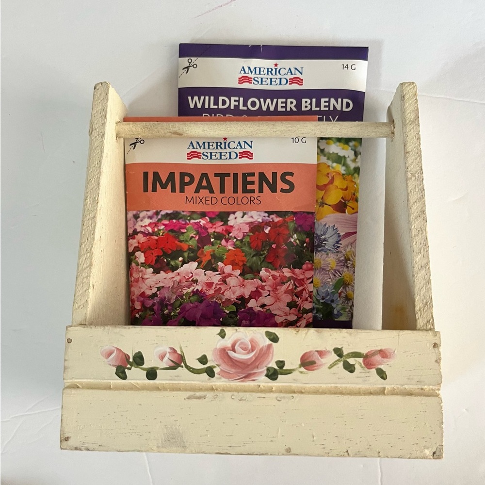 Shabby Style Mini Decorative Garden Box 6 1/2” H,  6” W, 3” Deep.